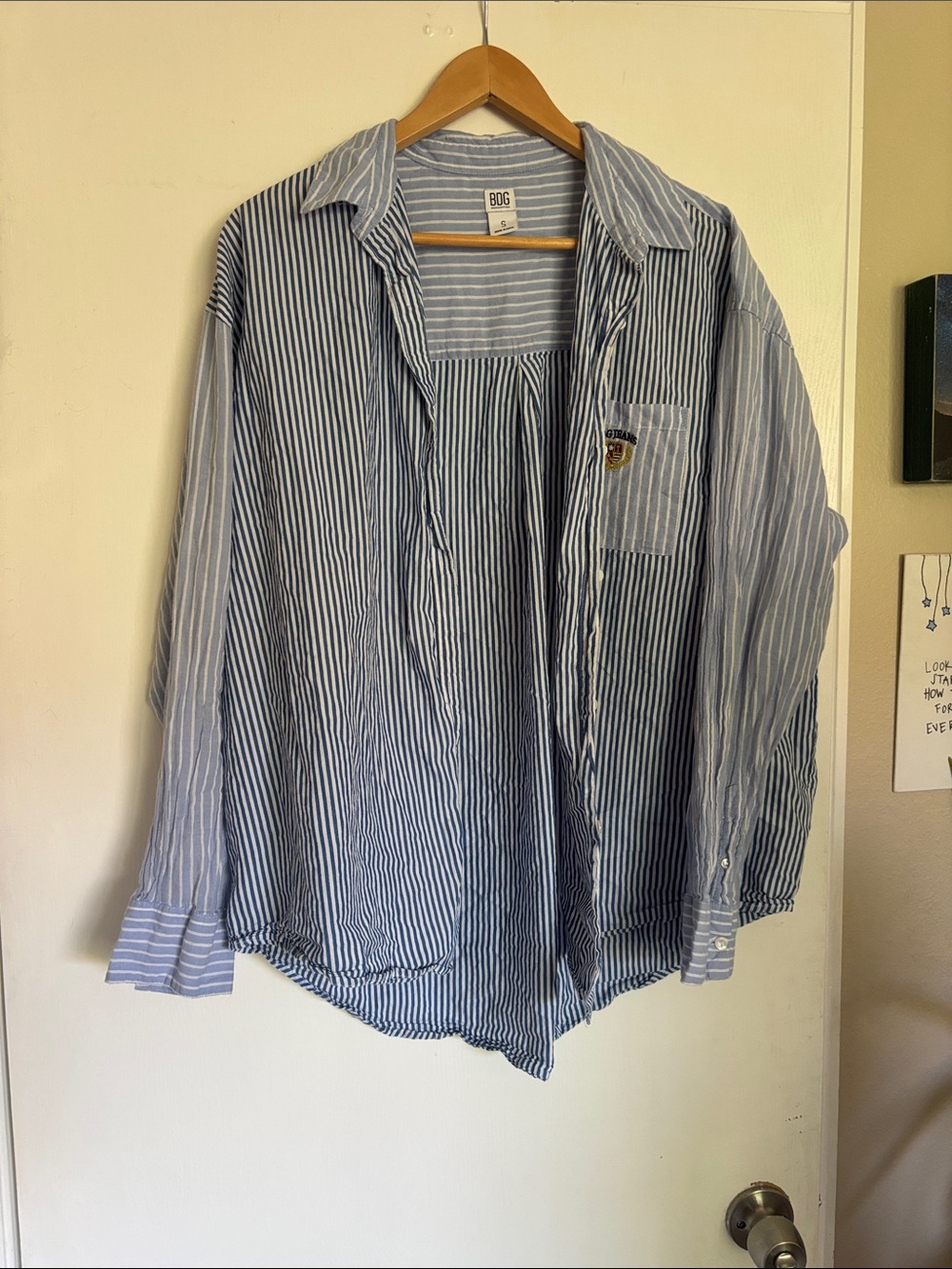 BDG Light Blue & White Striped Button-Down Shirt